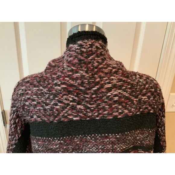John + Jenn Purple & Black Striped Mock Neck Knit Sweater, Size S - Picture 7 of 8